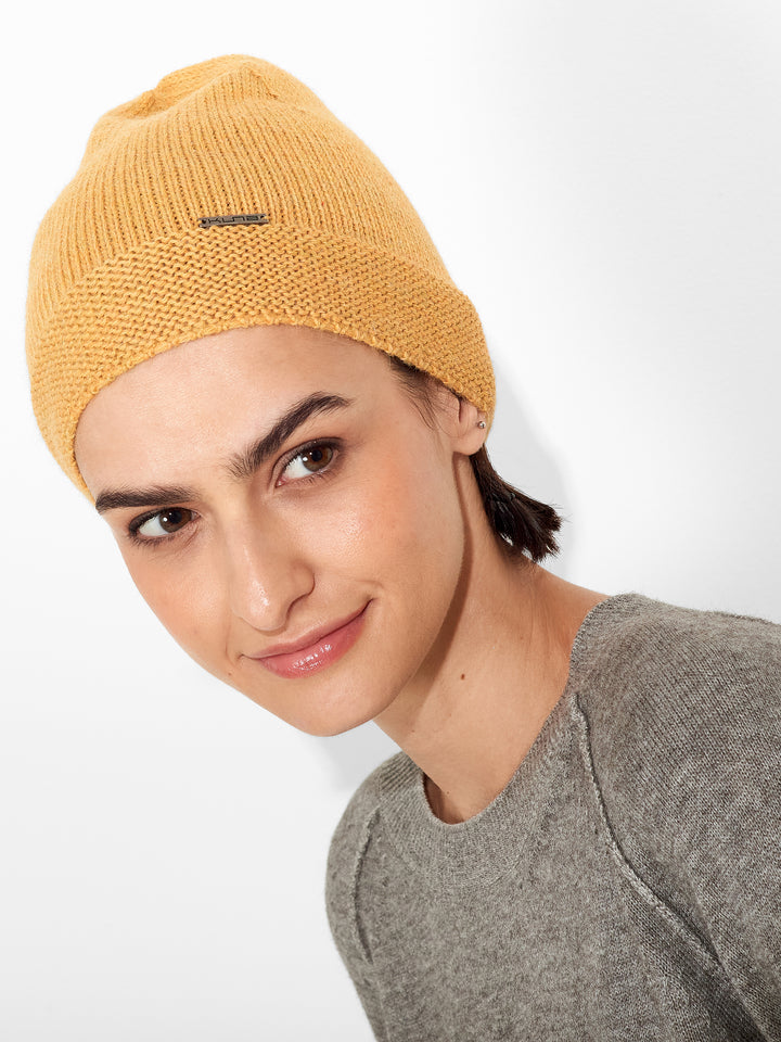 Gorro Zafiro De Baby Alpaca Color Amarillo