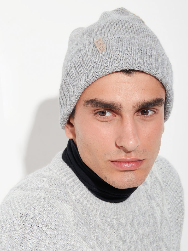 Gorro Beanie De Baby Alpaca Color Gris