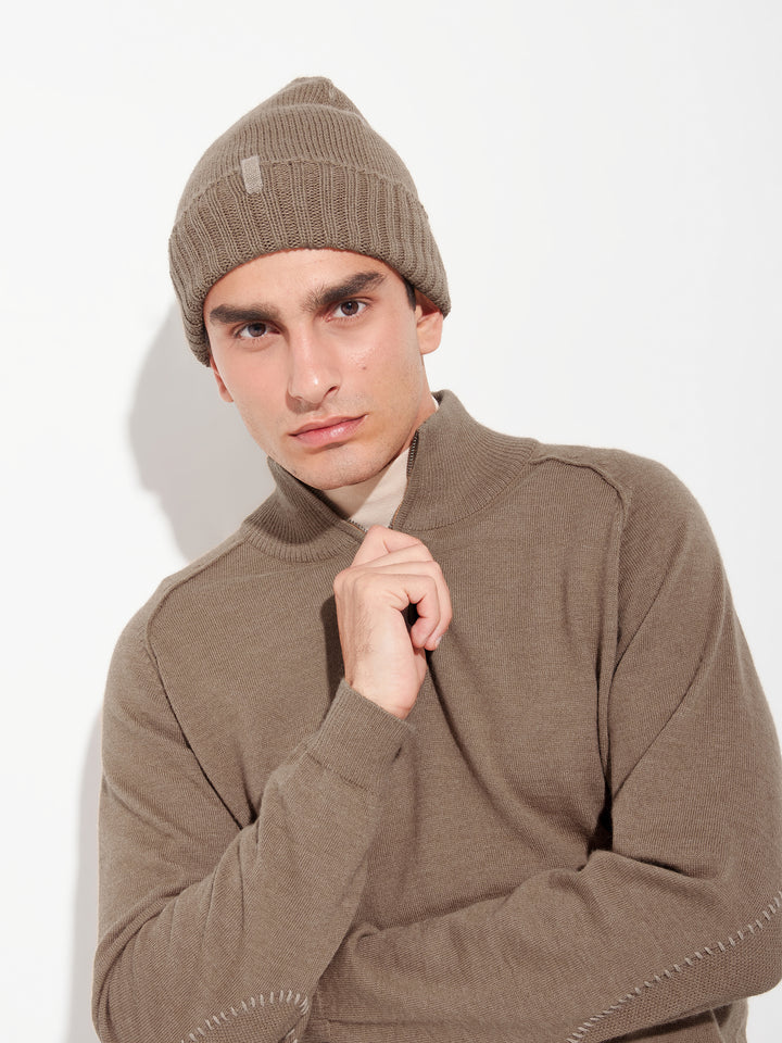 Gorro Beanie De Baby Alpaca Color Camel