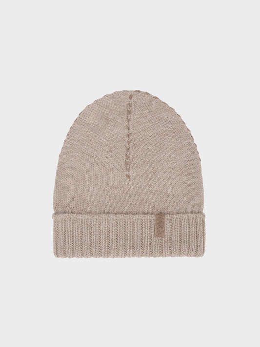 Gorro Beanie De Baby Alpaca Color Marrón