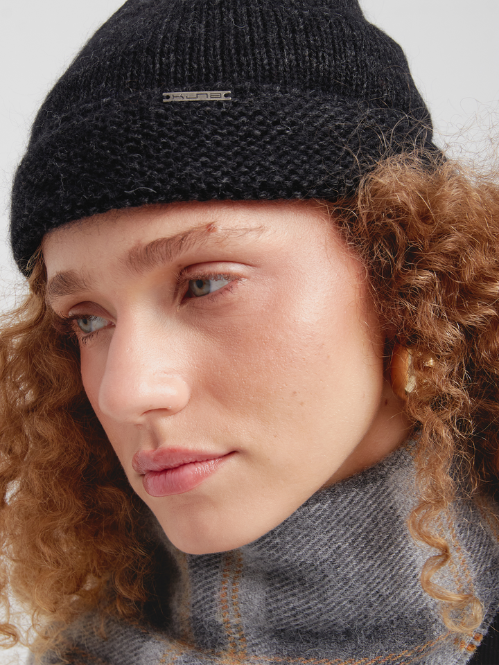 Gorro Cadmio De Baby Alpaca Color Negro