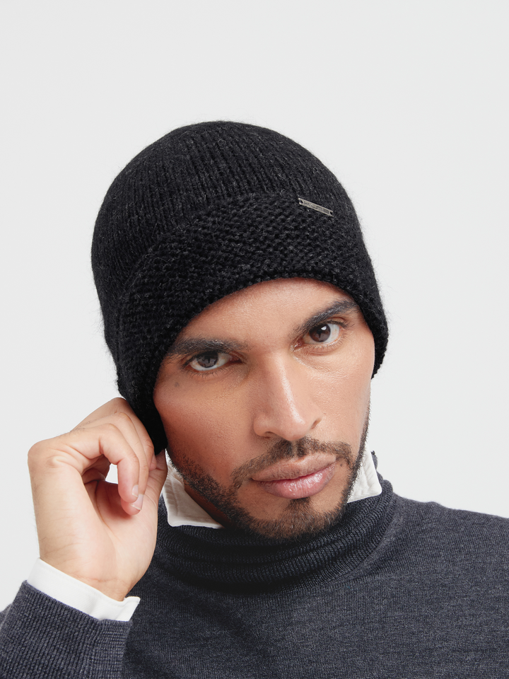 Gorro Cadmio De Baby Alpaca Color Negro