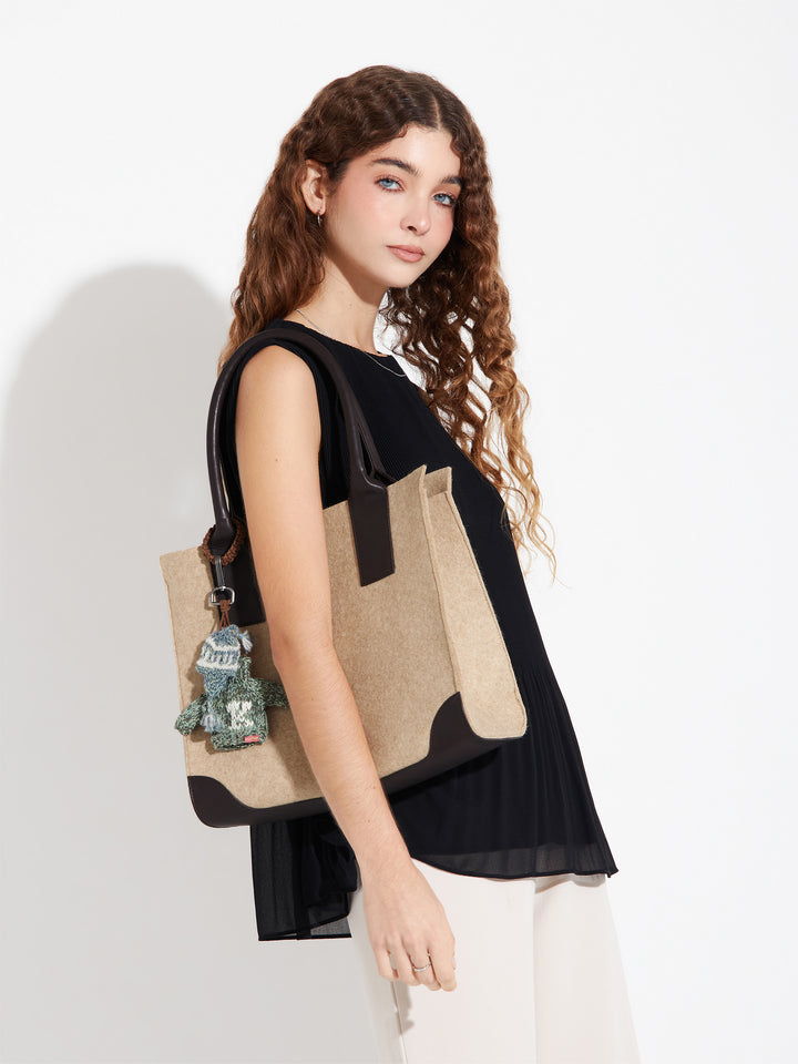 Cartera Ramona De Lana Color Beige