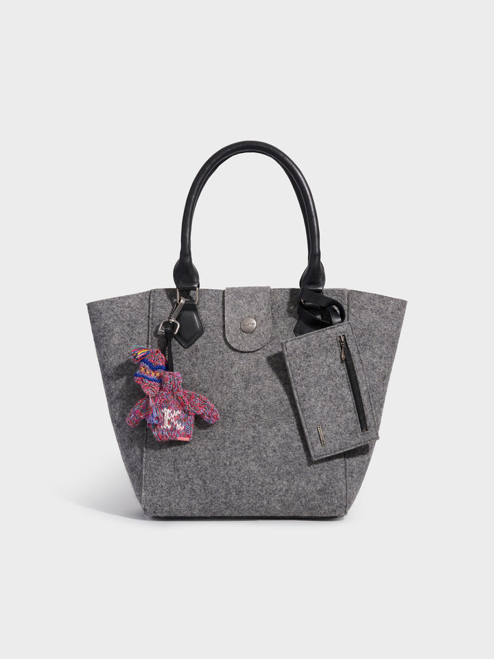 Cartera Randy De Alpaca Color Gris