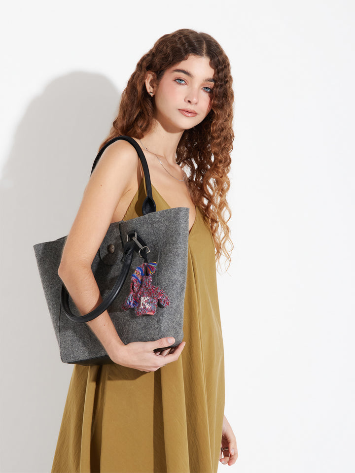 Cartera Randy De Alpaca Color Gris