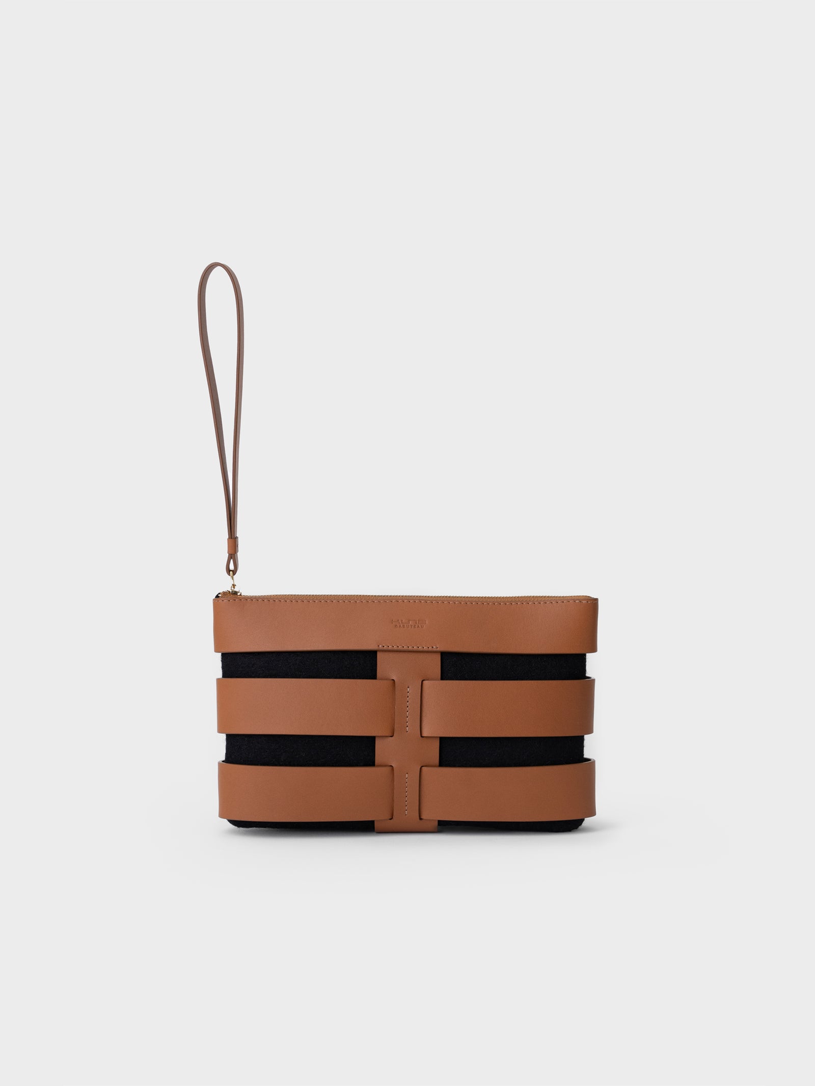 Clutch Chloe De Cuero y Alpaca Color Negro