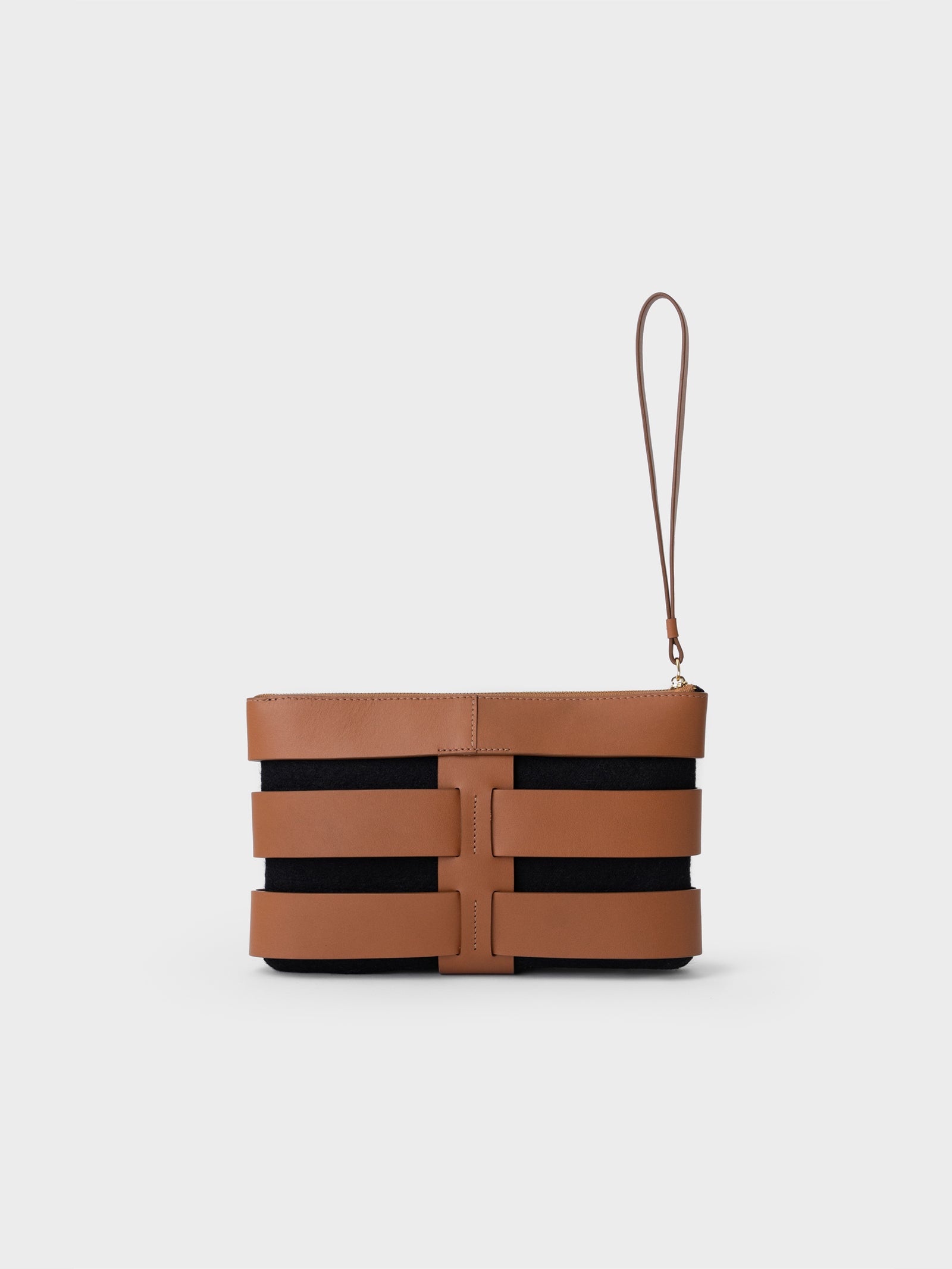 Clutch Chloe De Cuero y Alpaca Color Negro