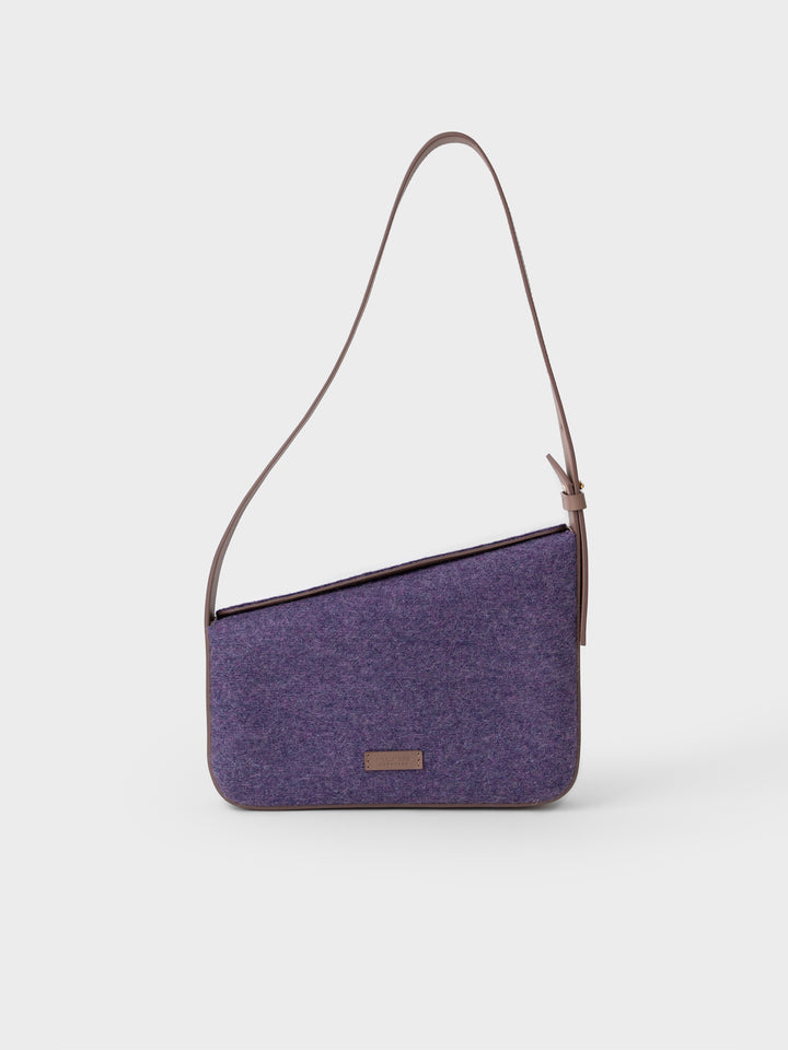 Cartera Clotilde De Cuero y Alpaca Color Morado