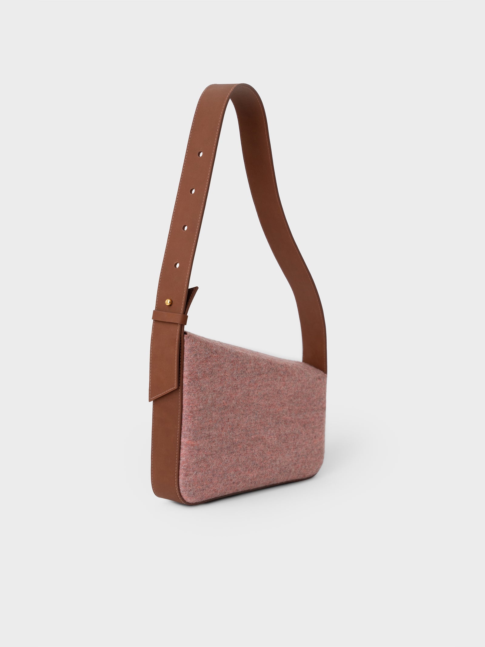 Cartera Clotilde De Cuero y Alpaca Color Rosado