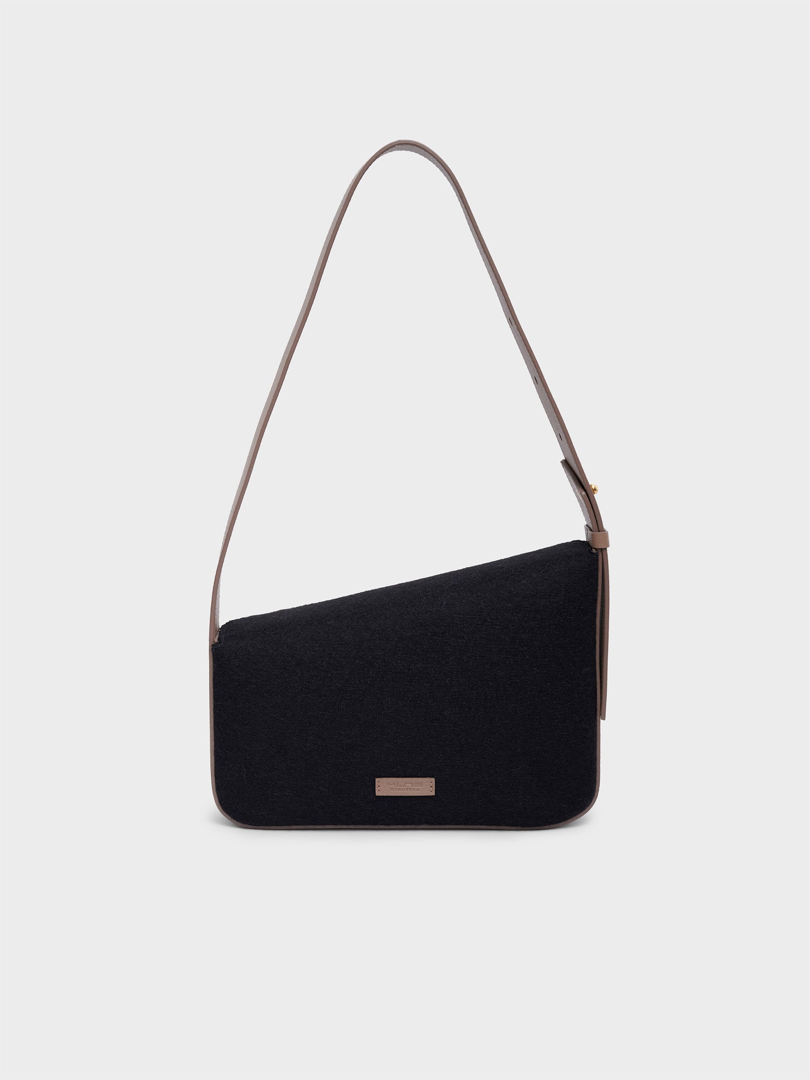 Clotilde B Black Leather and Alpaca Handbag