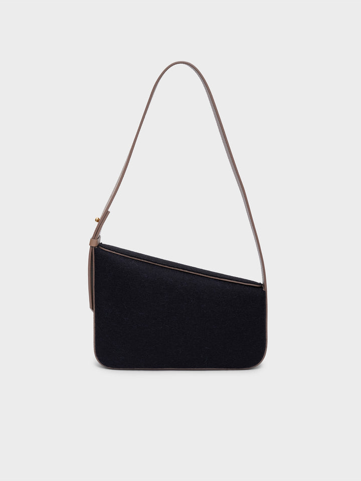 Cartera Clotilde B De Cuero Y Alpaca Color Negro