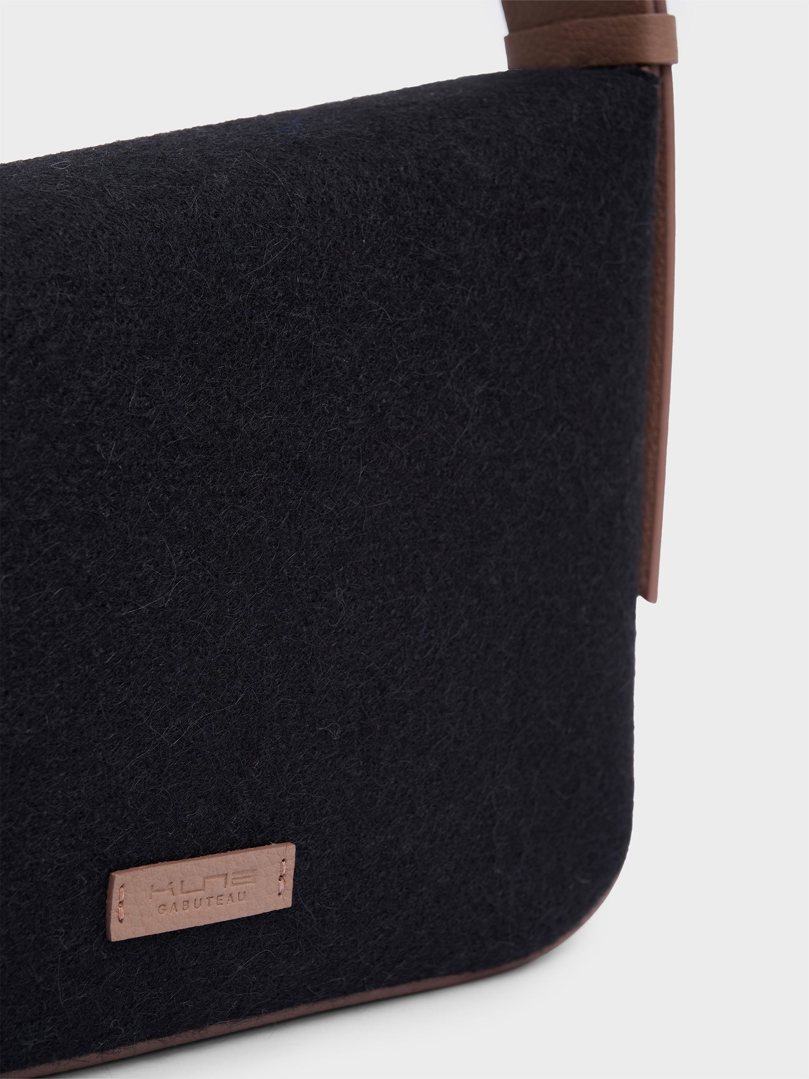 Clotilde B Black Leather and Alpaca Handbag
