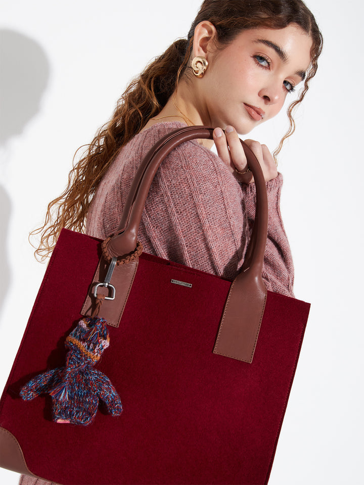 Cartera Ramona De Lana Color Rojo