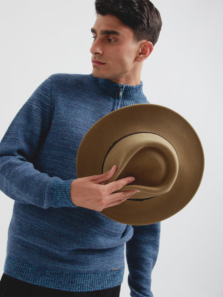 Sombrero Patriot De Lana Color Camel