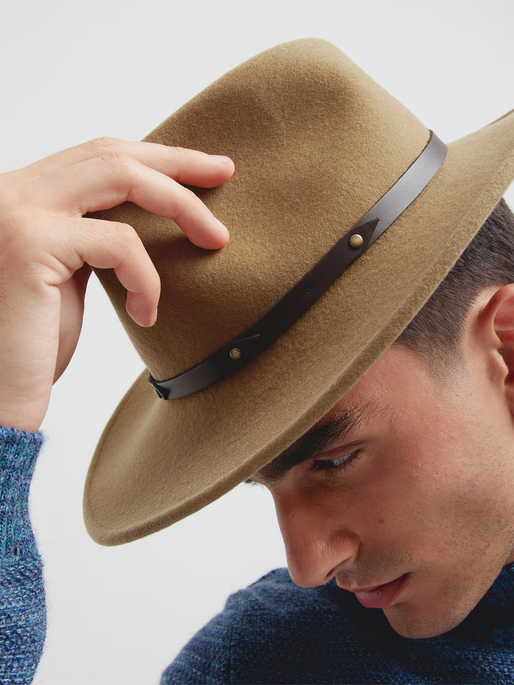 Sombrero Patriot De Lana Color Camel