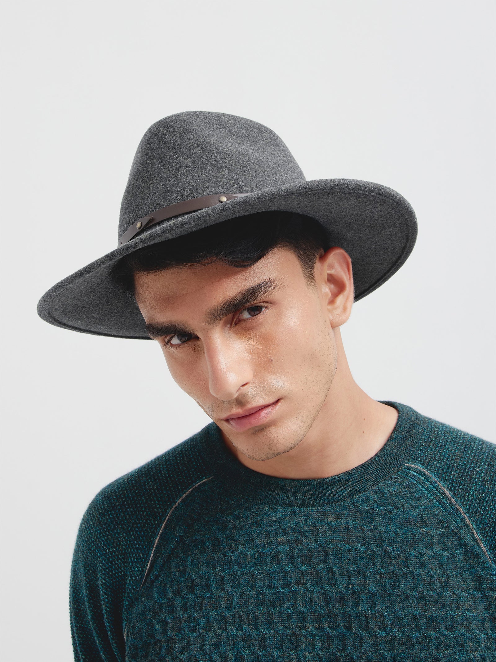 Sombrero Patriot De Lana Color Gris