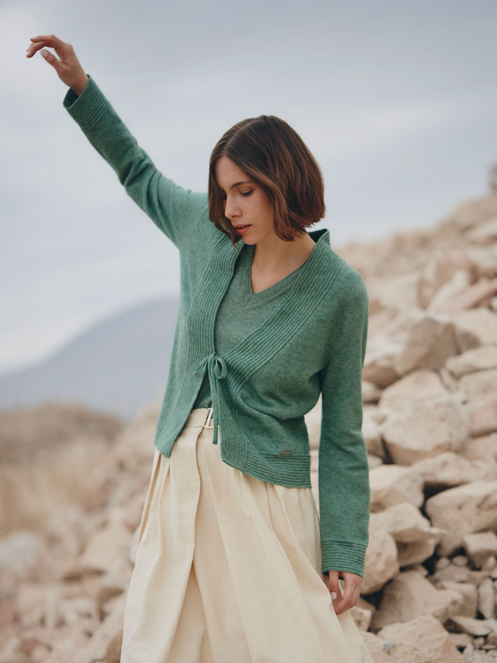 Green Cotton Yalika Cardigan
