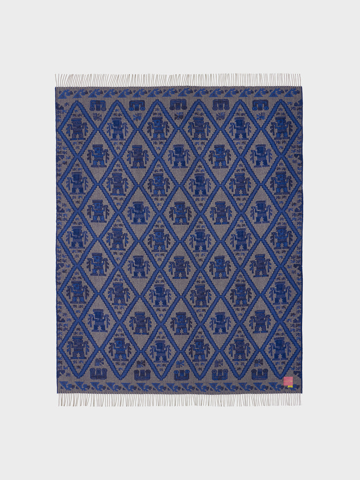 Mochica Blanket - 2 Baby Alpaca Blue