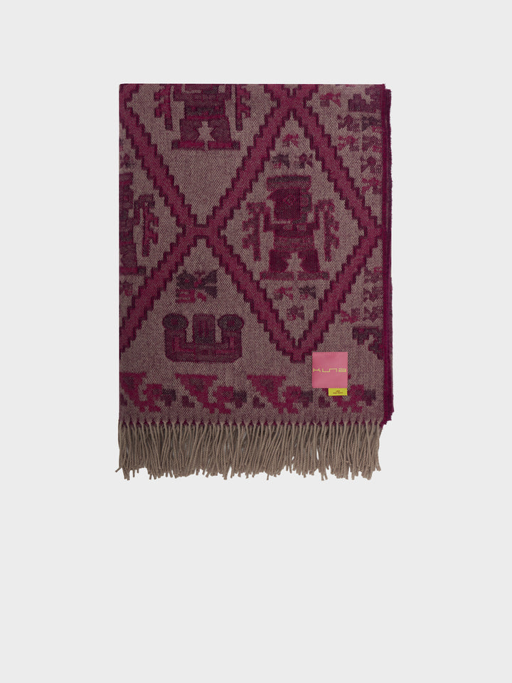 Mochica Blanket - 2 Baby Alpaca Maroon