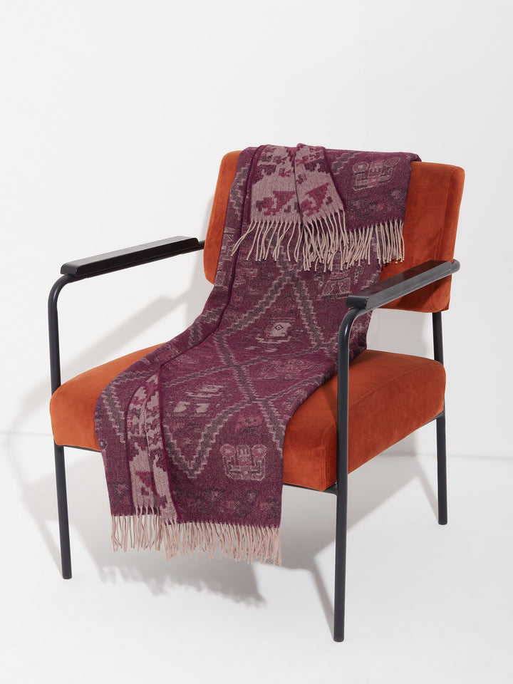 Mochica Blanket - 2 Baby Alpaca Maroon