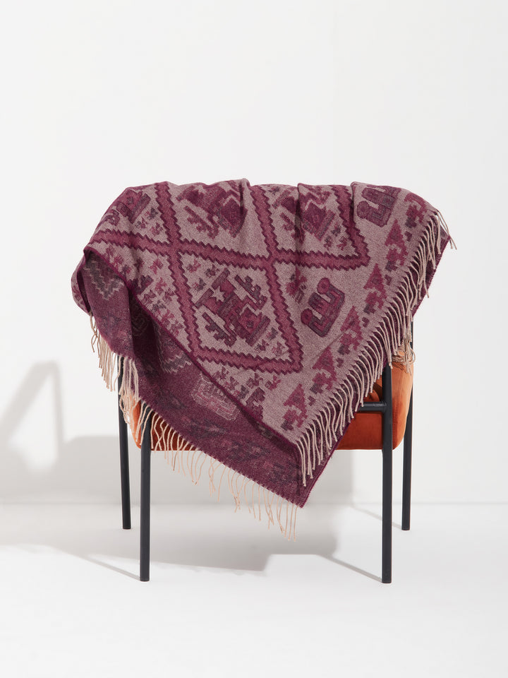 Mochica Blanket - 2 Baby Alpaca Maroon