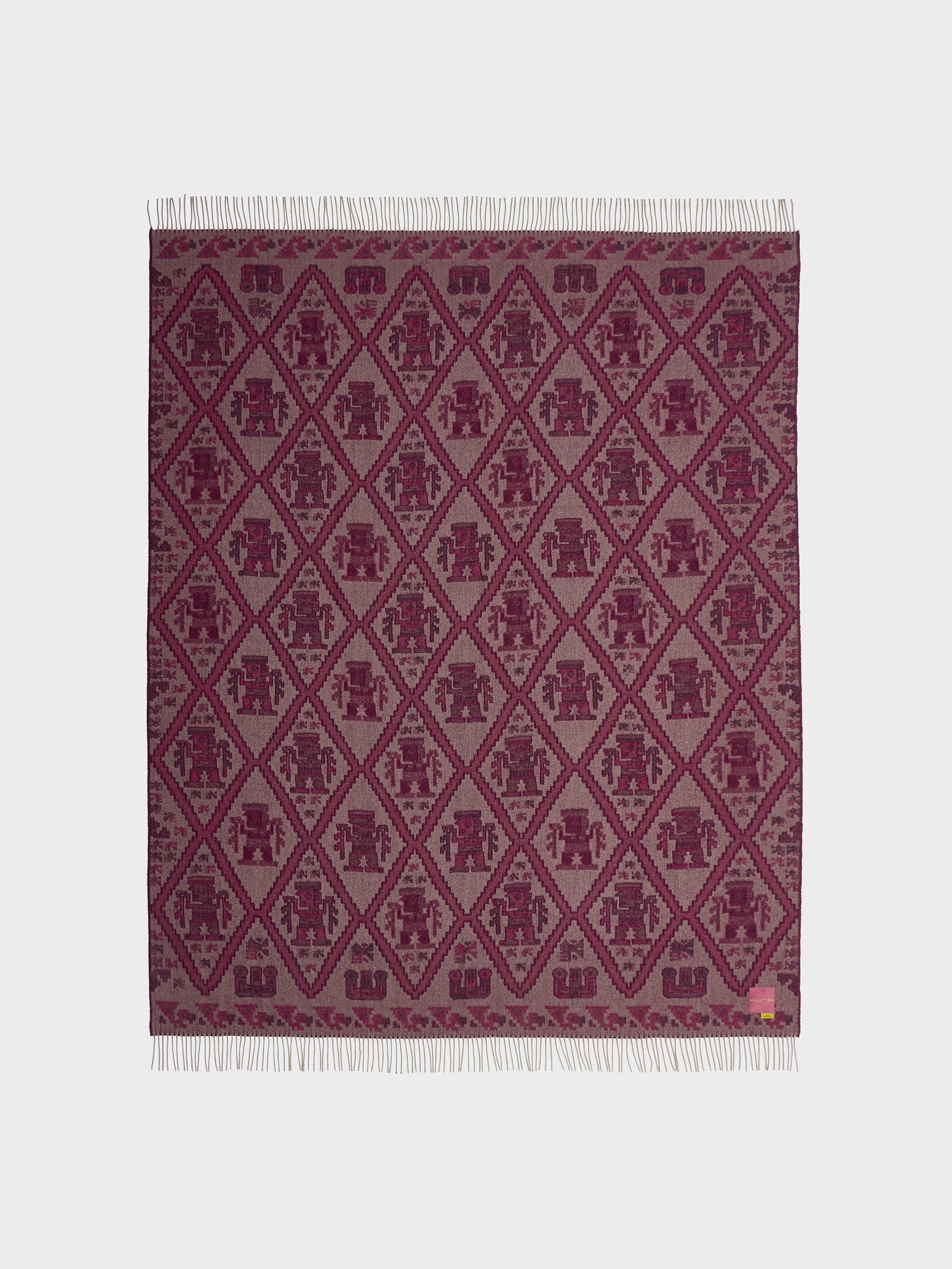 Manta Mochica - 2 De Baby Alpaca Color Guinda