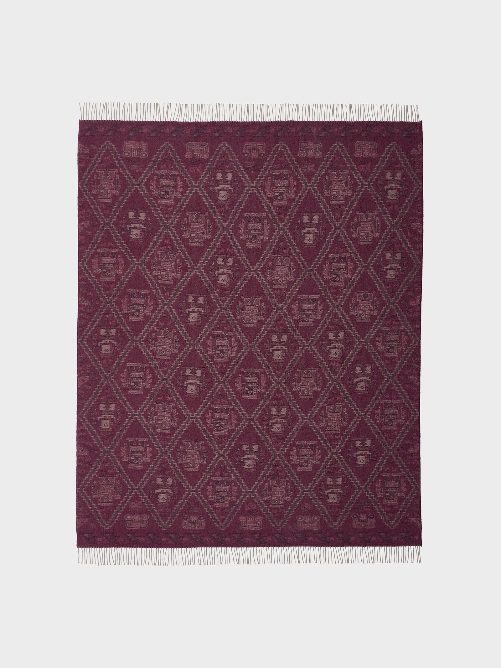 Manta Mochica - 2 De Baby Alpaca Color Guinda