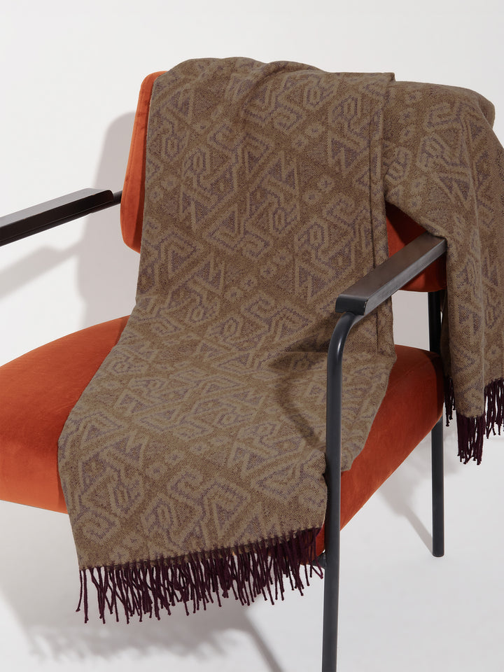 Manta Chincha - 2 Baby Alpaca Maroon Blanket