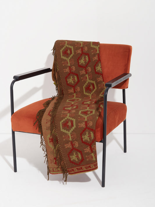 Manta Chimu - 13 De Baby Alpaca Color Rojo