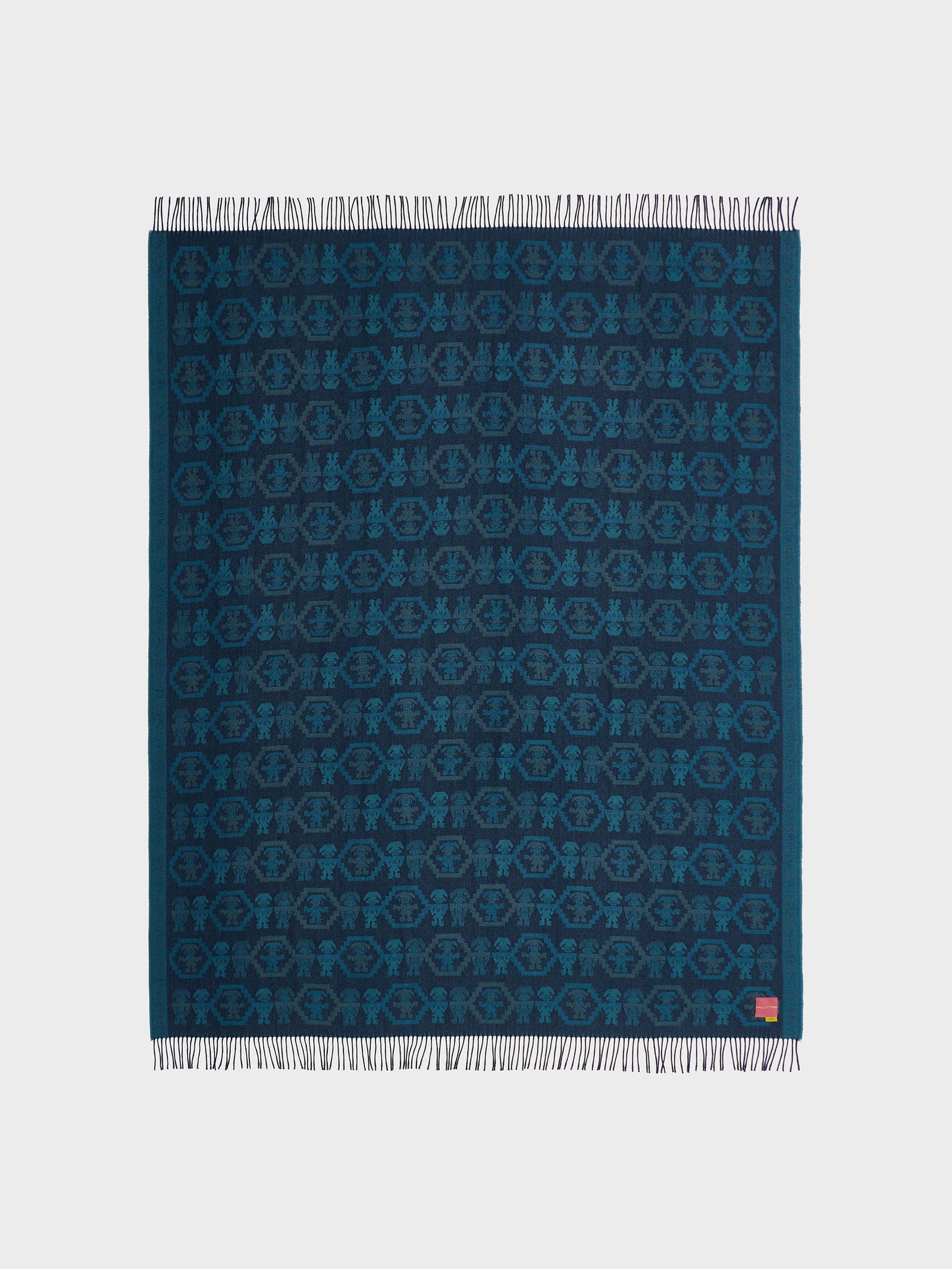 Manta Chimu - 13 De Baby Alpaca Color Turquesa