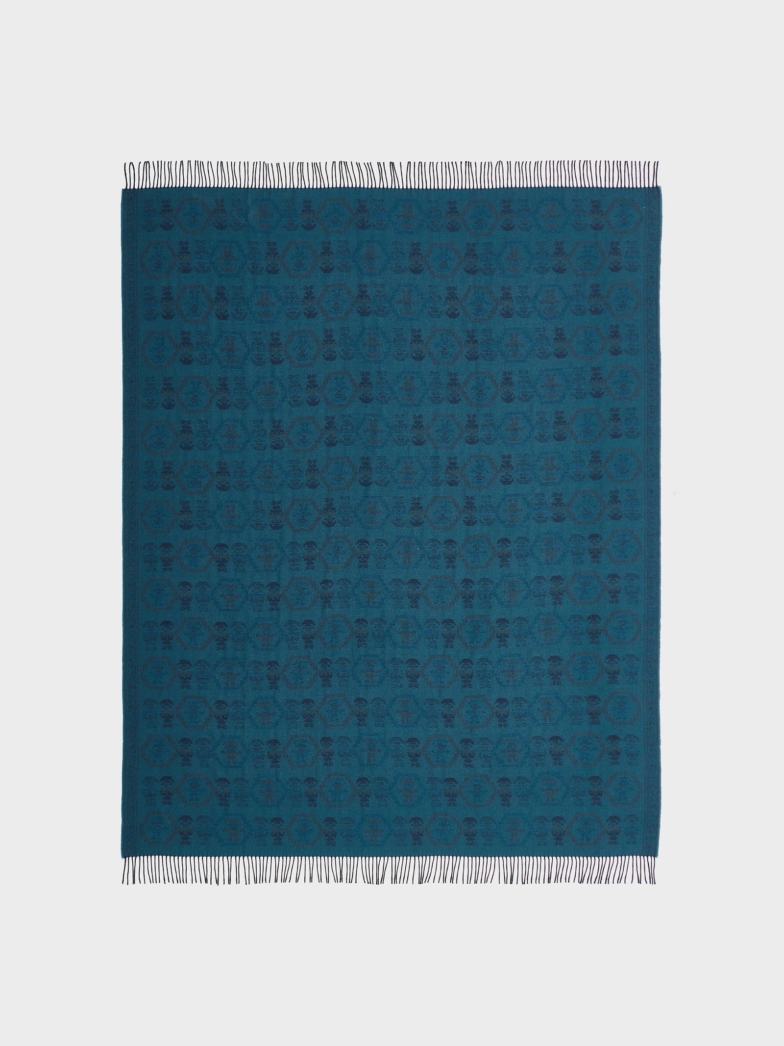 Manta Chimu - 13 De Baby Alpaca Color Turquesa