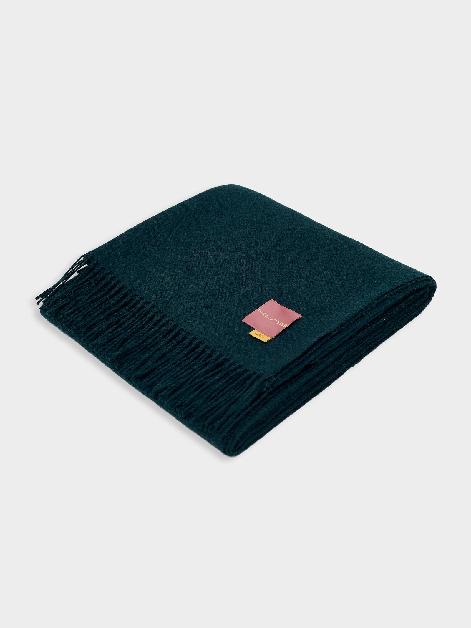 Manta Ydeal De Baby Alpaca Color Verde Oscuro