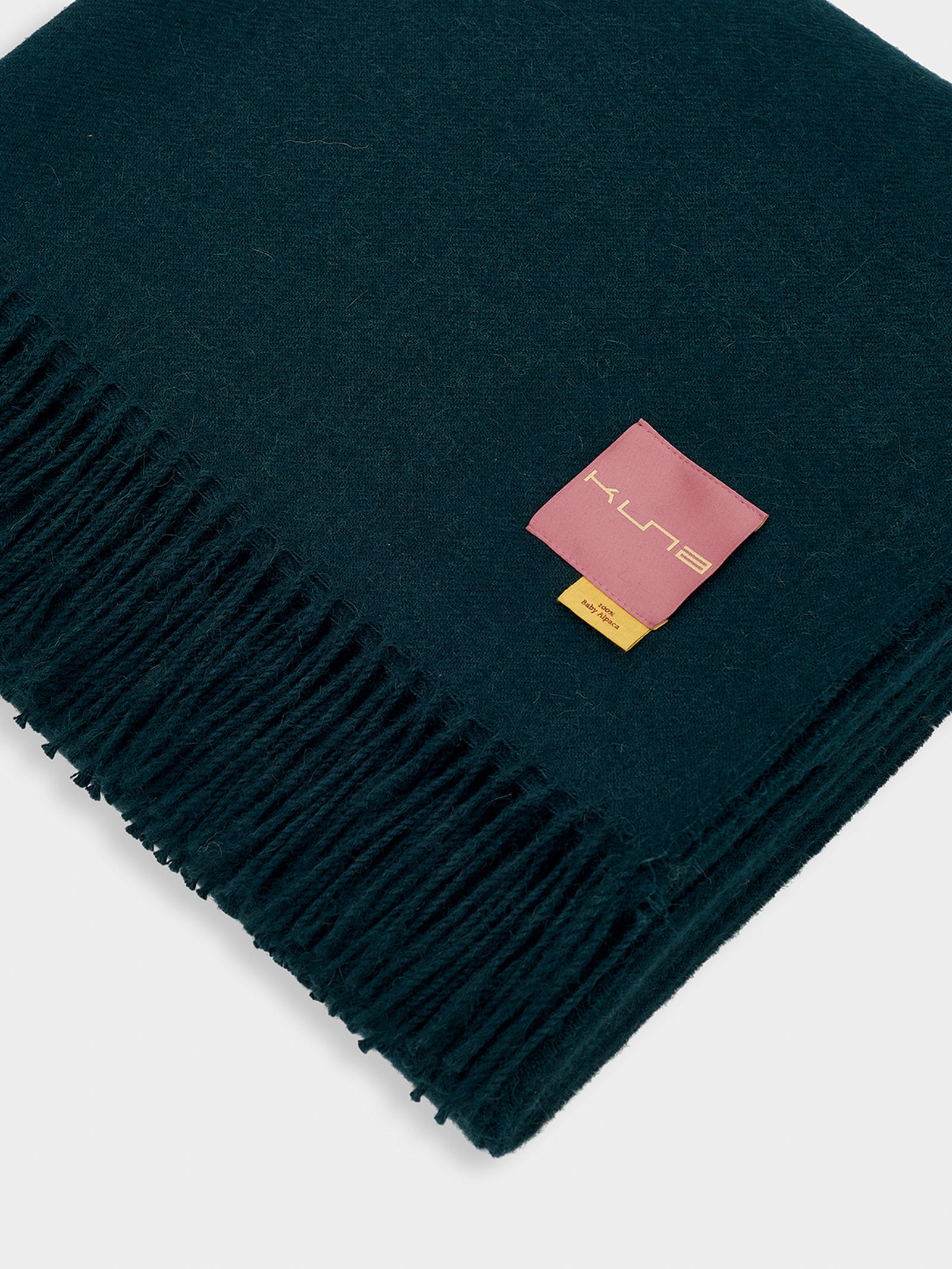 Manta Ydeal De Baby Alpaca Color Verde Oscuro
