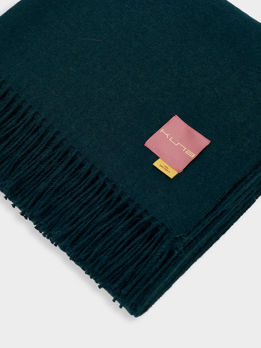 Manta Ydeal De Baby Alpaca Color Verde Oscuro