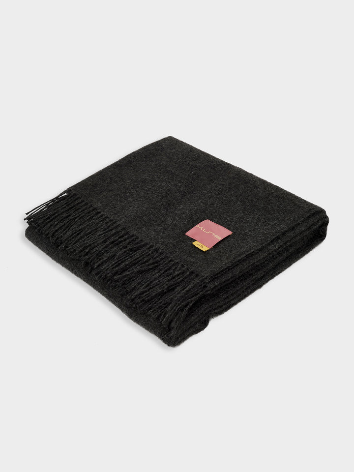 Manta Ydeal De Baby Alpaca Color Gris Oscuro