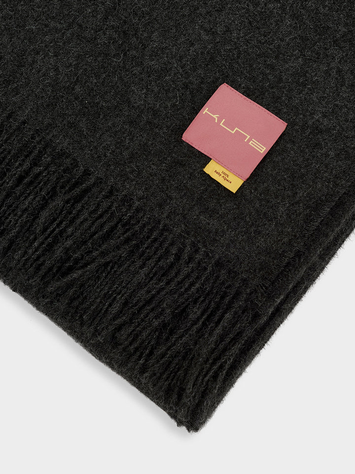 Manta Ydeal De Baby Alpaca Color Gris Oscuro