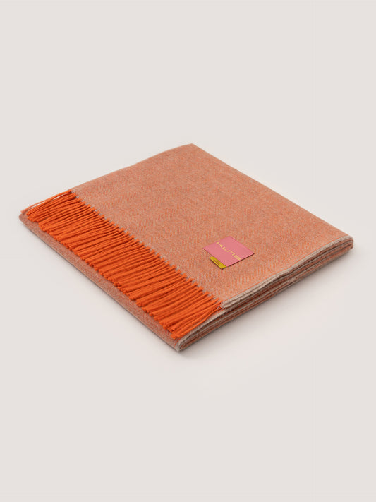 Manta Yanahuara De Baby Alpaca Color Naranja