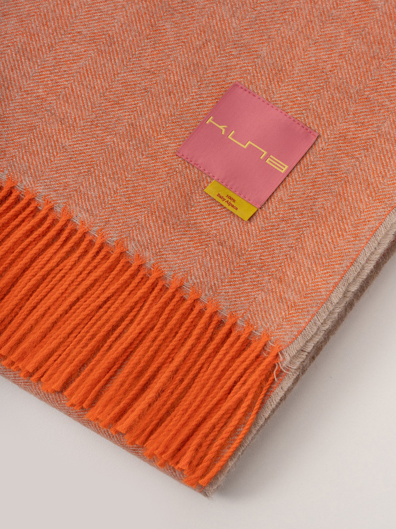 Orange Baby Alpaca Blanket