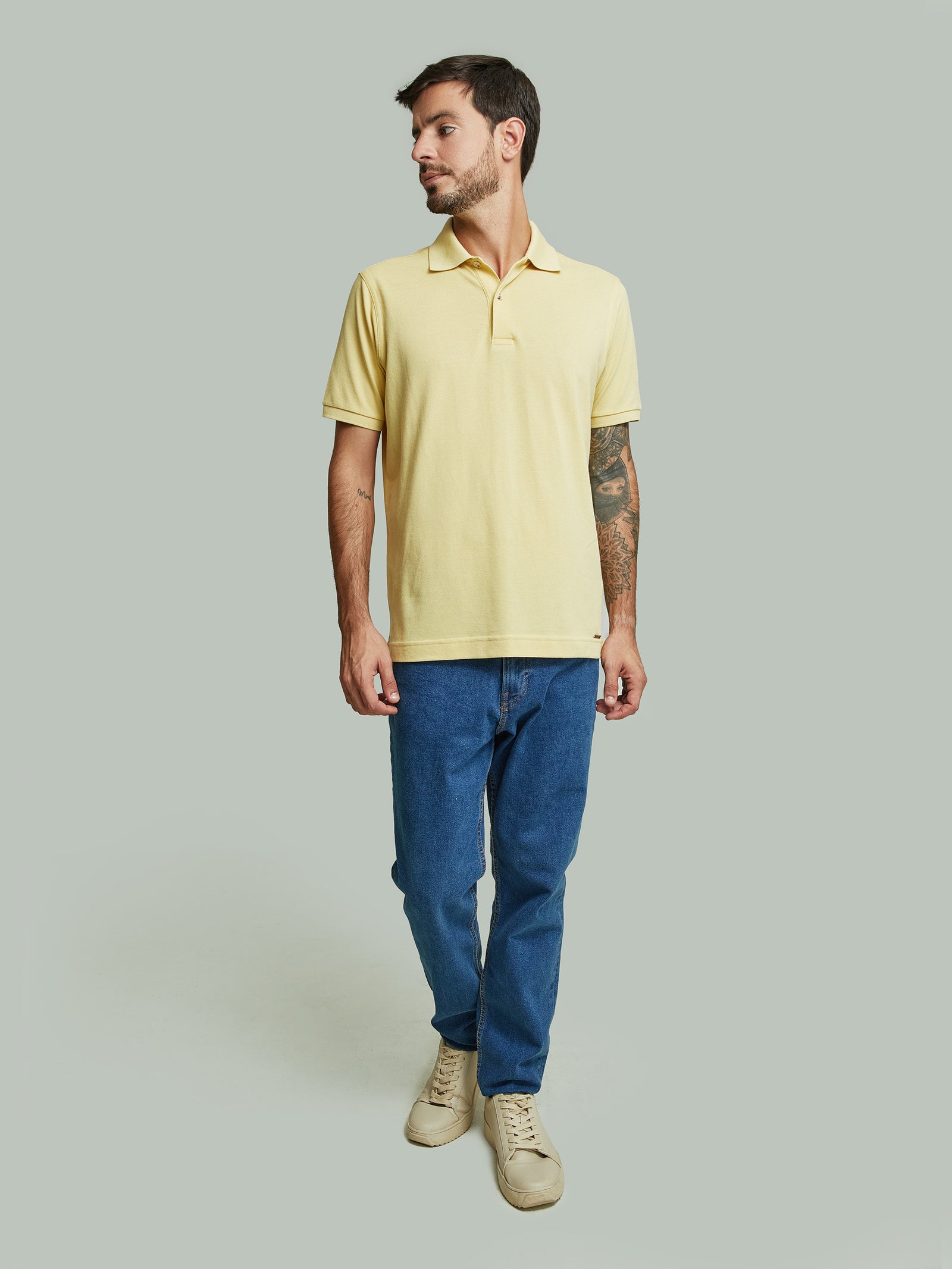 Polo Weinsberg De Algodón Pima Color Amarillo