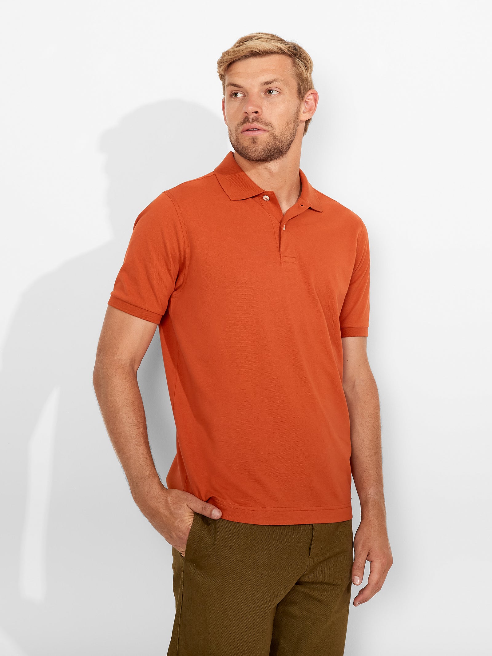 Weinsberg Pima Polo Shirt in Blue Cotton Color Orange