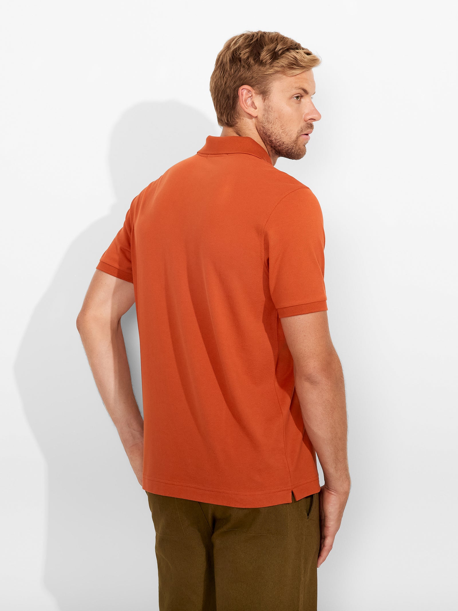 Weinsberg Pima Polo Shirt in Blue Cotton Color Orange