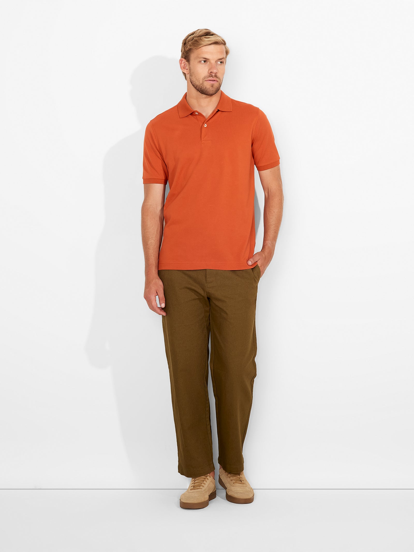 Weinsberg Pima Polo Shirt in Blue Cotton Color Orange