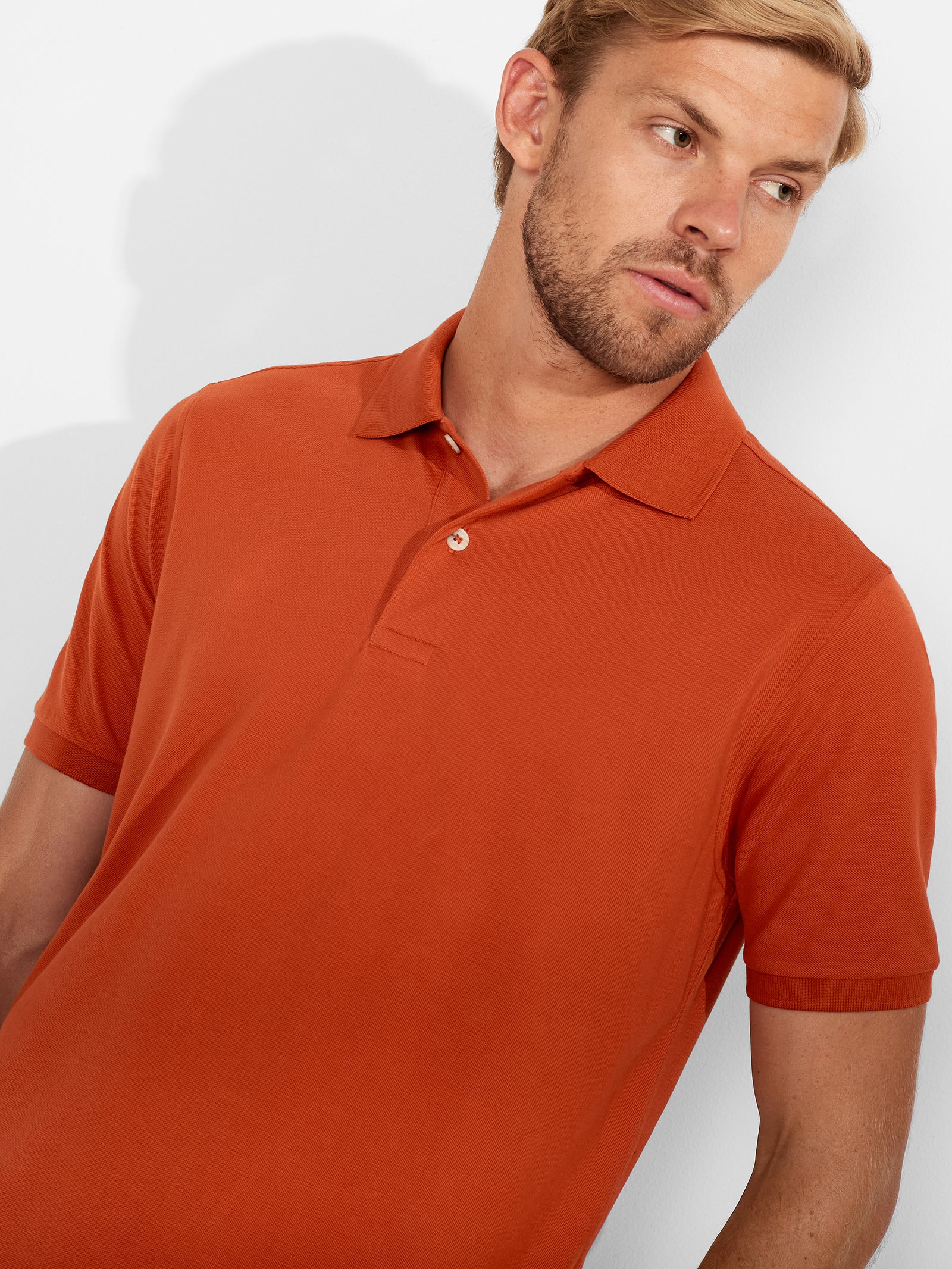 Weinsberg Pima Polo Shirt in Blue Cotton Color Orange