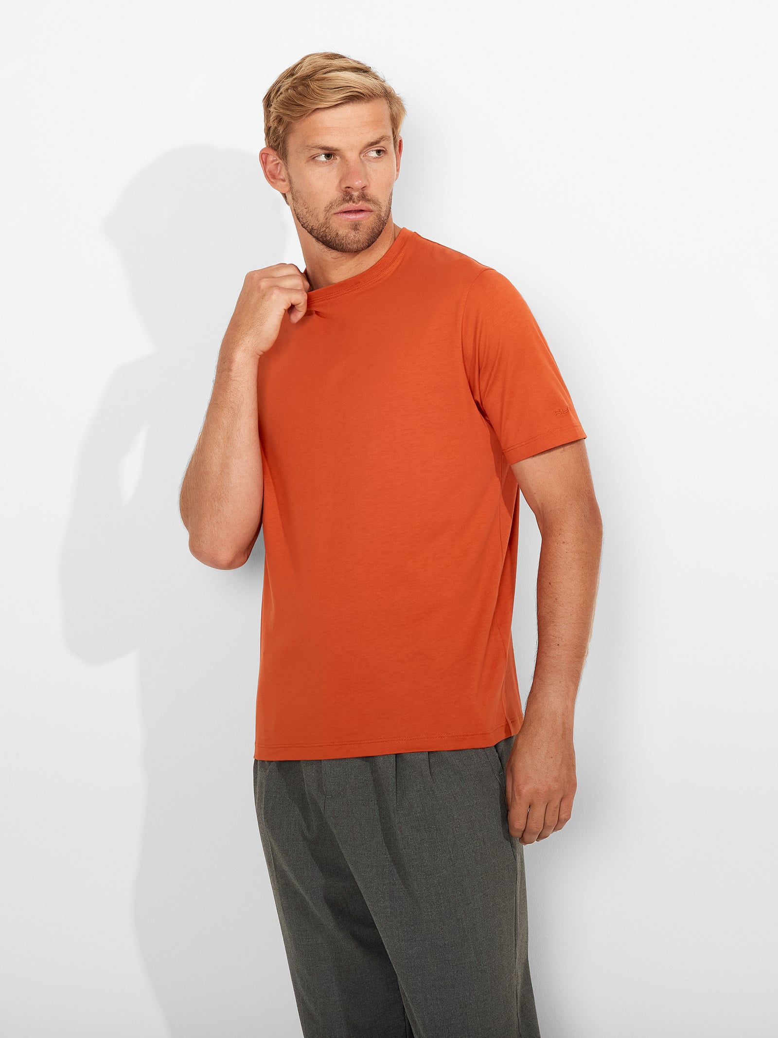 Winchester Pima Polo Shirt in Blue Cotton Color Orange