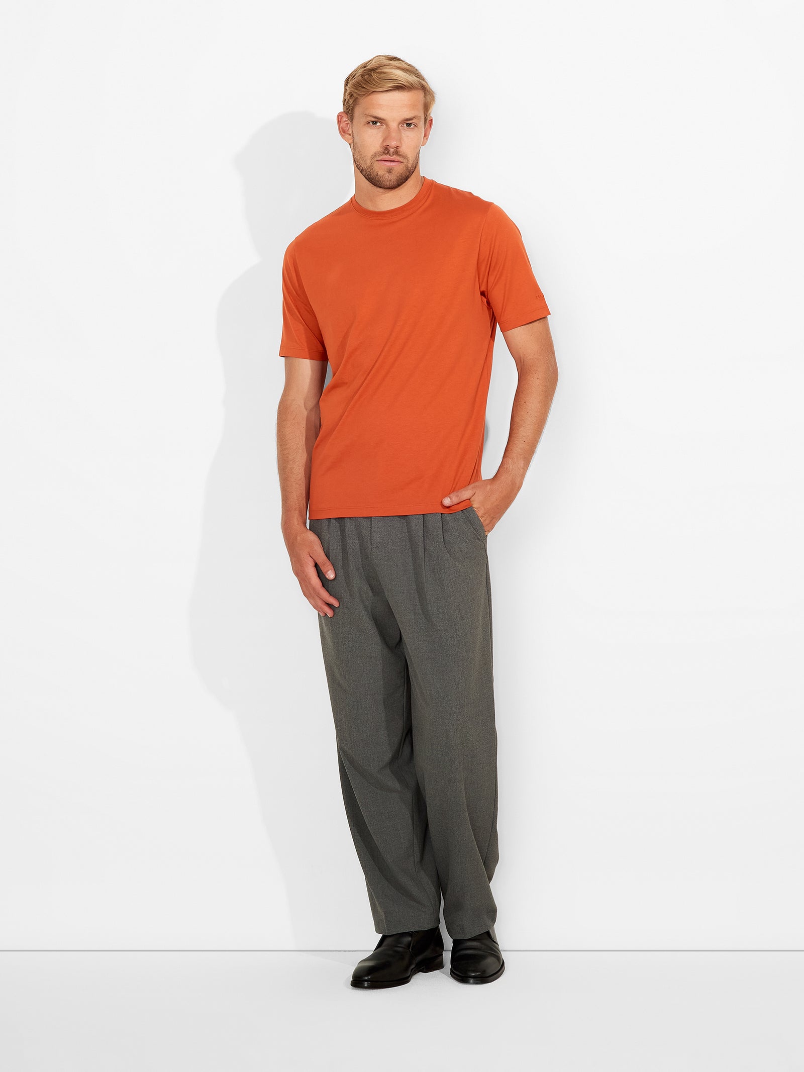 Winchester Pima Polo Shirt in Blue Cotton Color Orange