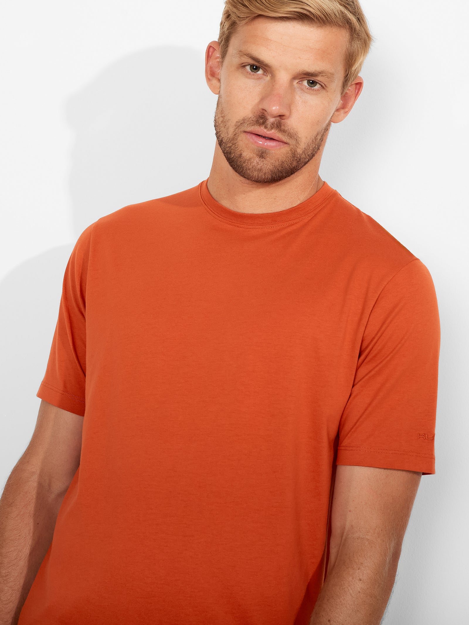 Winchester Pima Polo Shirt in Blue Cotton Color Orange