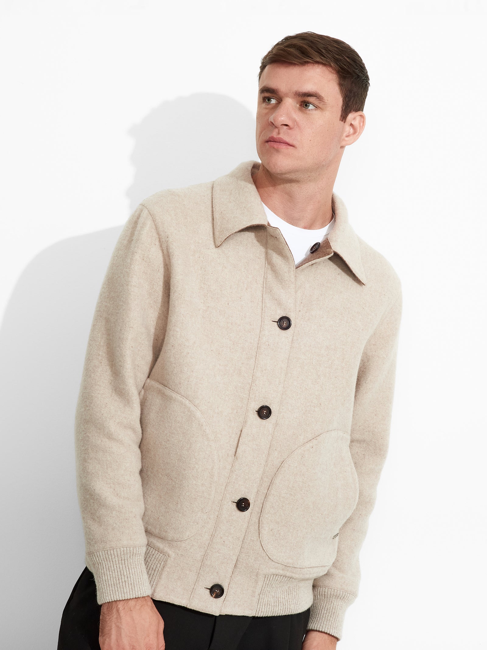 Zack Baby Alpaca Cardigan in Beige