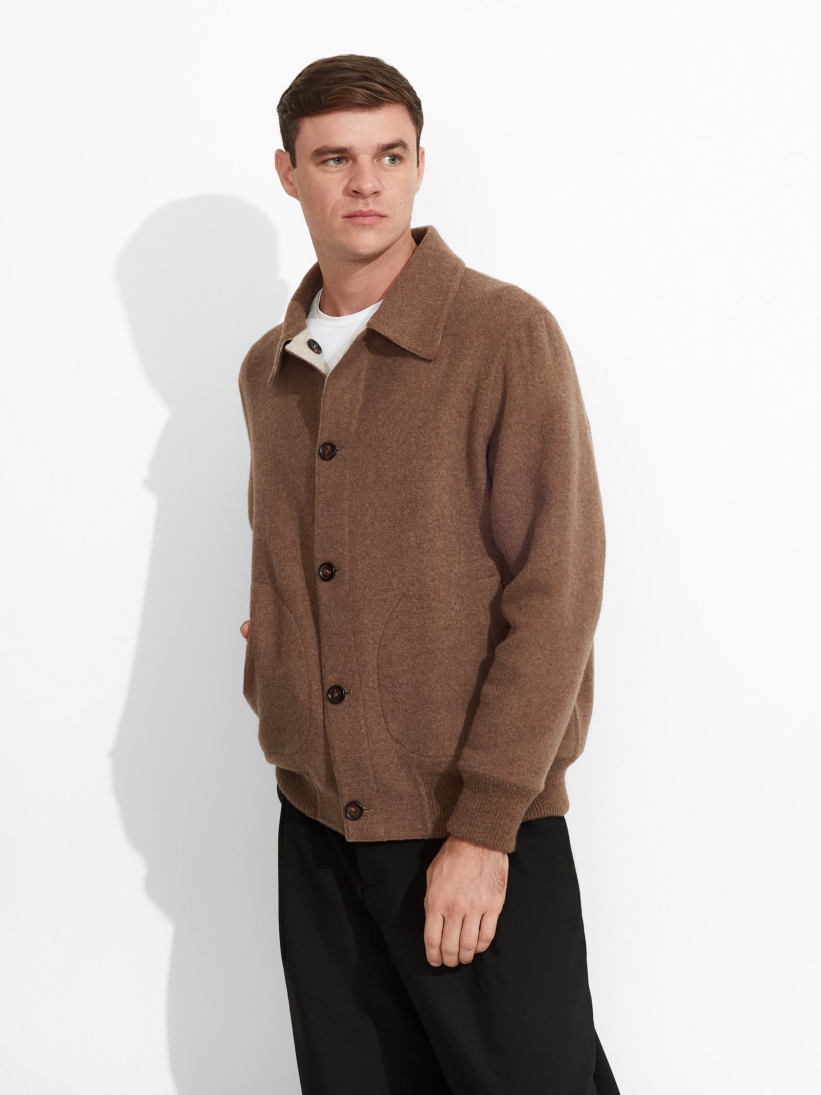 Zack Baby Alpaca Cardigan in Beige