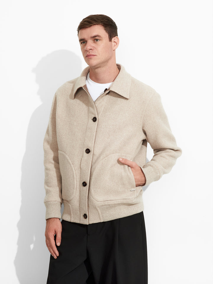 Zack Baby Alpaca Cardigan in Beige