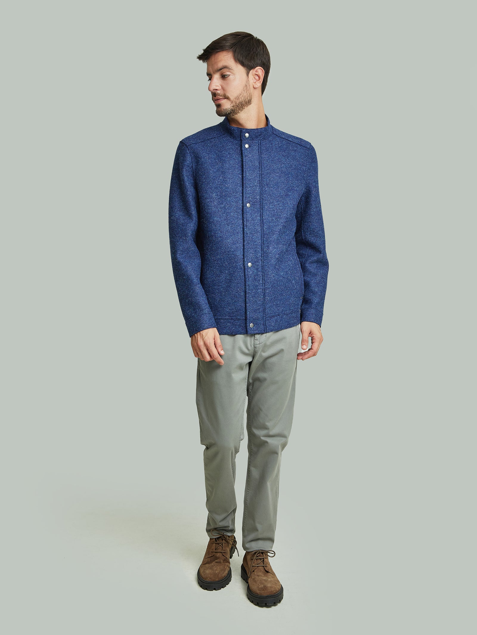 Ysmael Alpaca Jacket in Blue